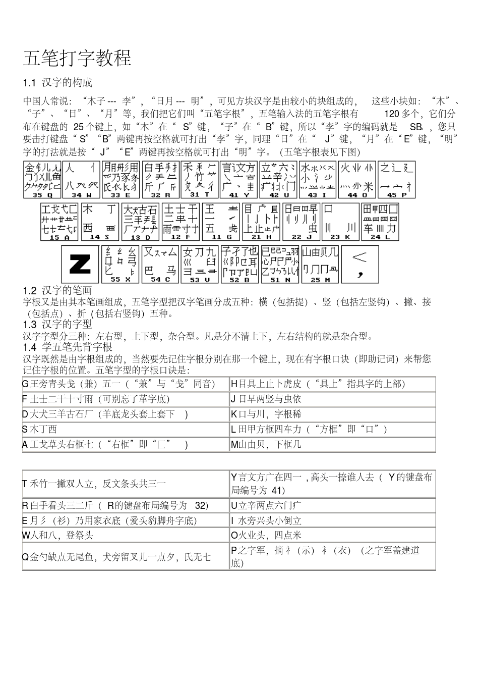 五筆字根練習(xí)法_五筆字根練字_練五筆字根表