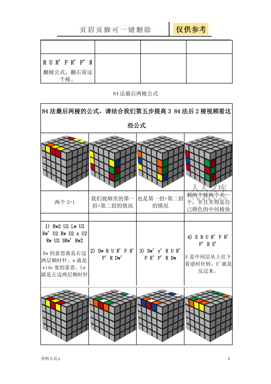魔方階層公式_階魔方教程一步一步圖解_四階魔方公式圖解