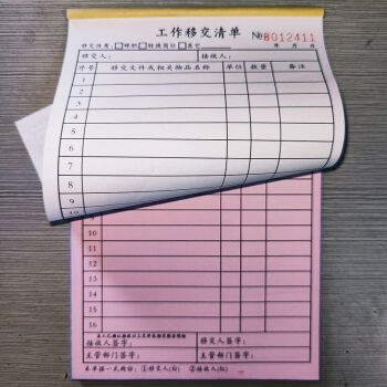 移交清單的格式_移交清單格式_單據(jù)移交清單