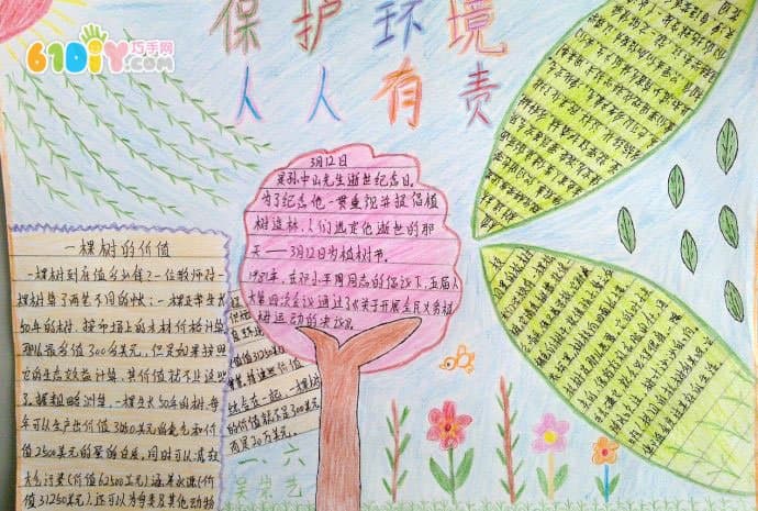 植樹手內容抄報怎么畫_植樹手抄報內容_植樹手抄小報內容